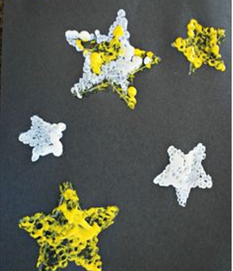 Image of sponge-stamped stars