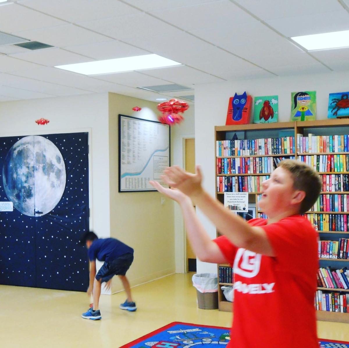 Image of kids playing with drones