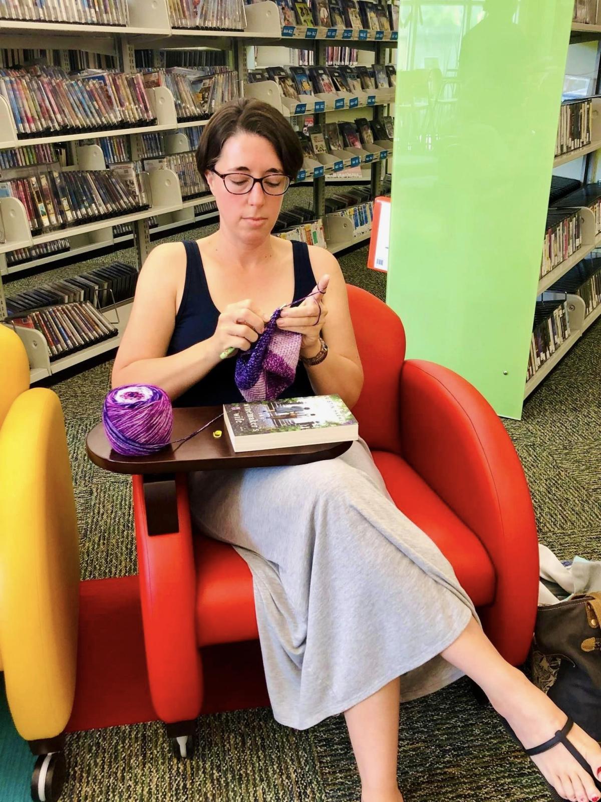 Image of woman crocheting