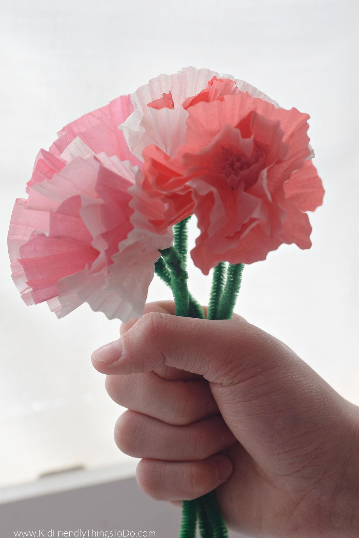 Image of flowers made from cupcake liners