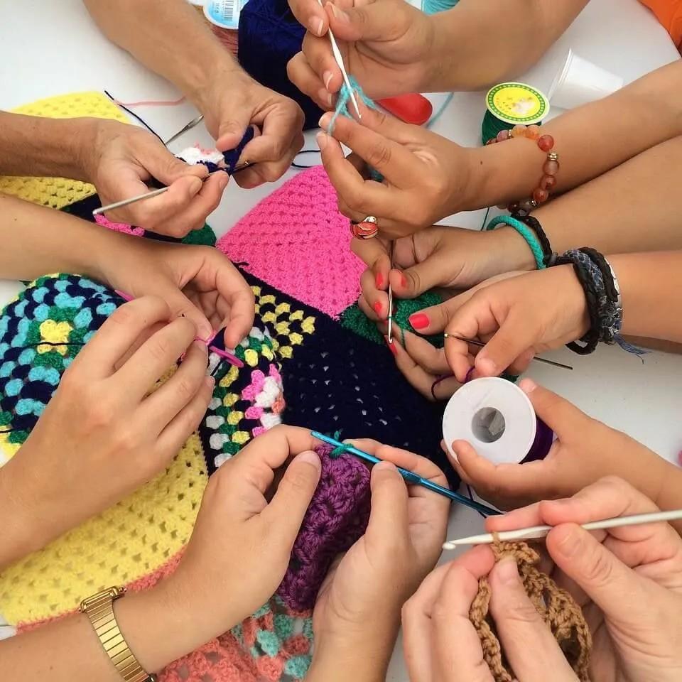 Image of hands crocheting