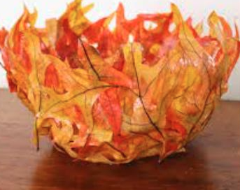 Image of bowl made from faux leaves