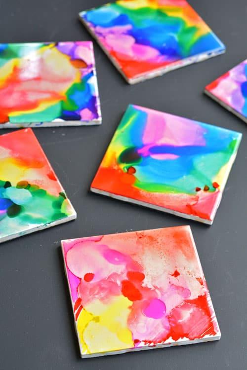 Image of coasters painted with Sharpies