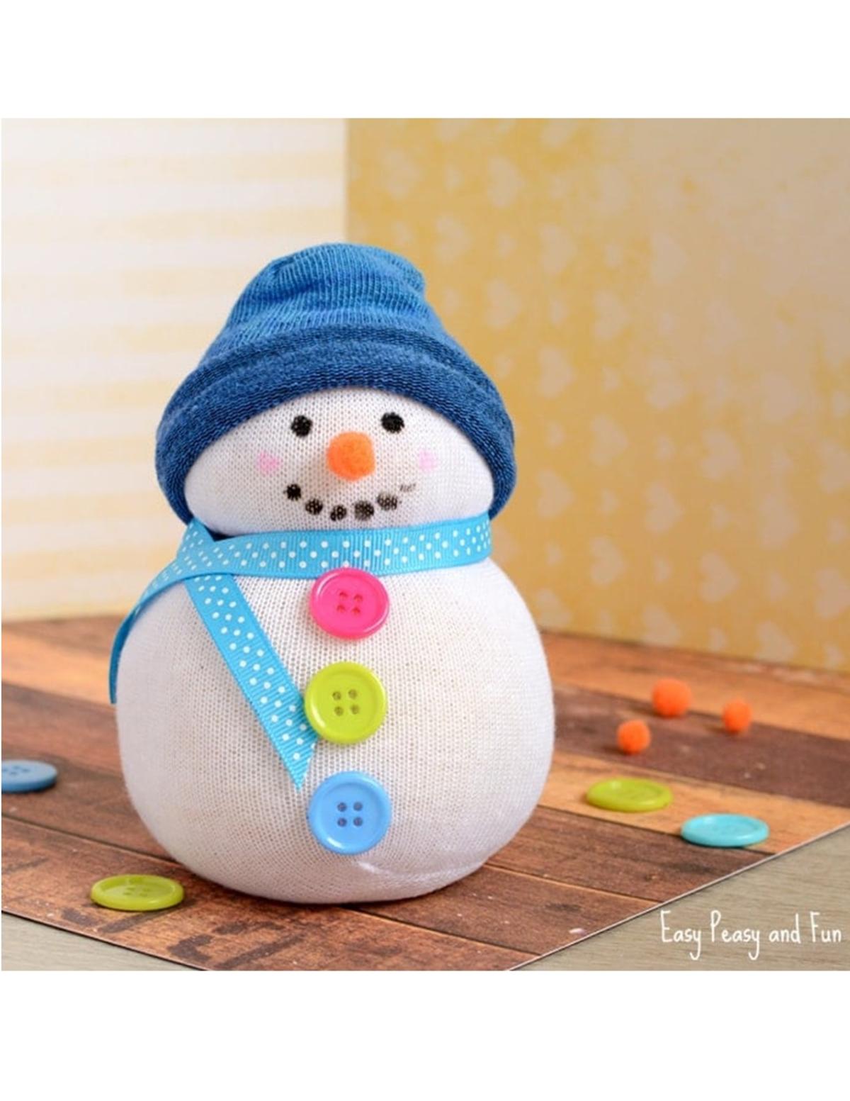 Image of snowman made from socks