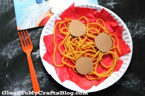 Image of paper plate spaghetti