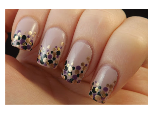 Image of Mardi Gras manicure