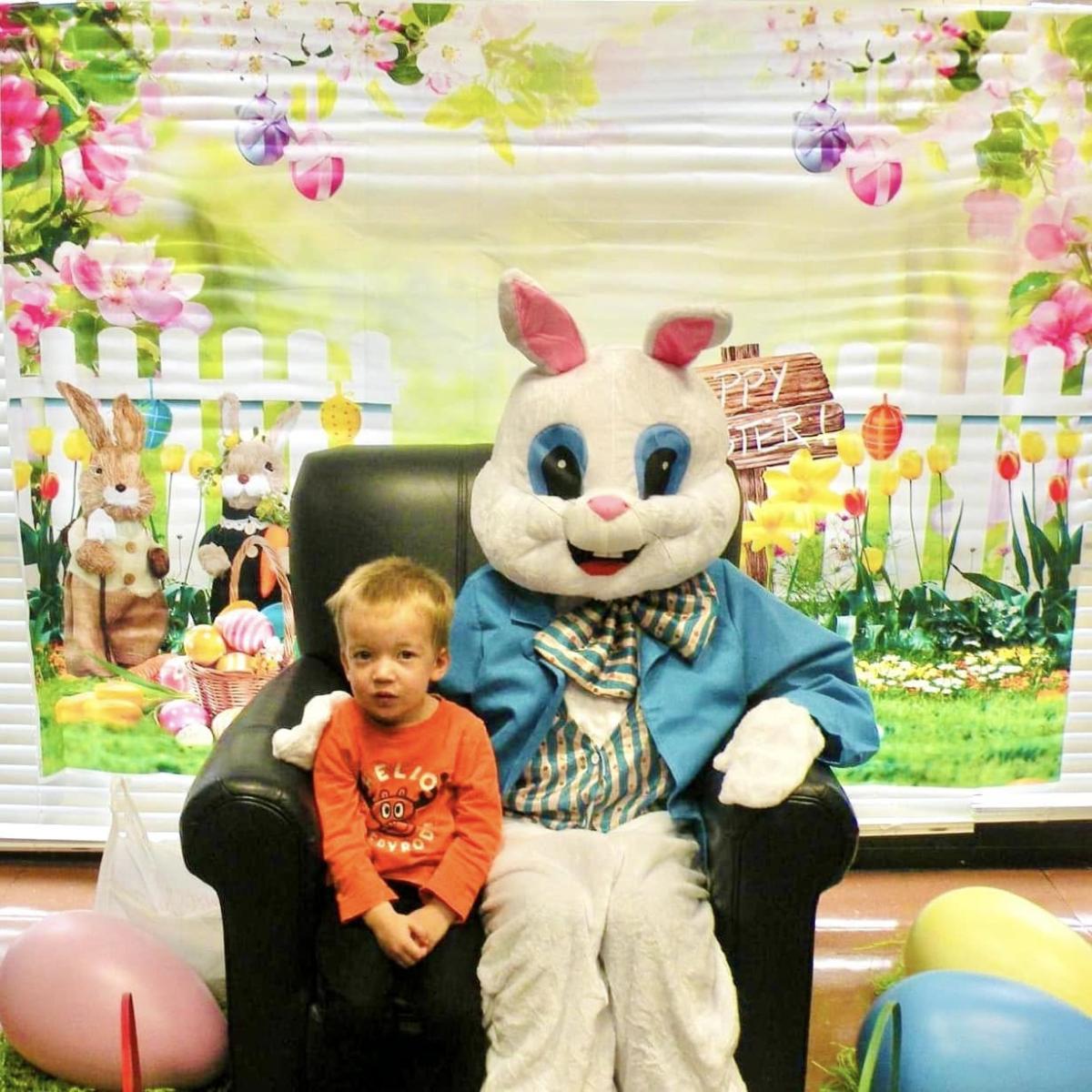 Image of child with Easter Bunny