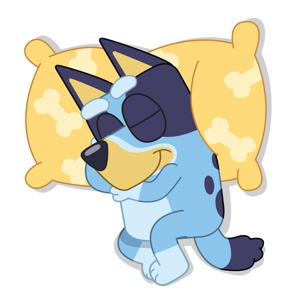 Image of Bluey sleeping