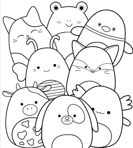 Image of Squishmallow coloring sheet