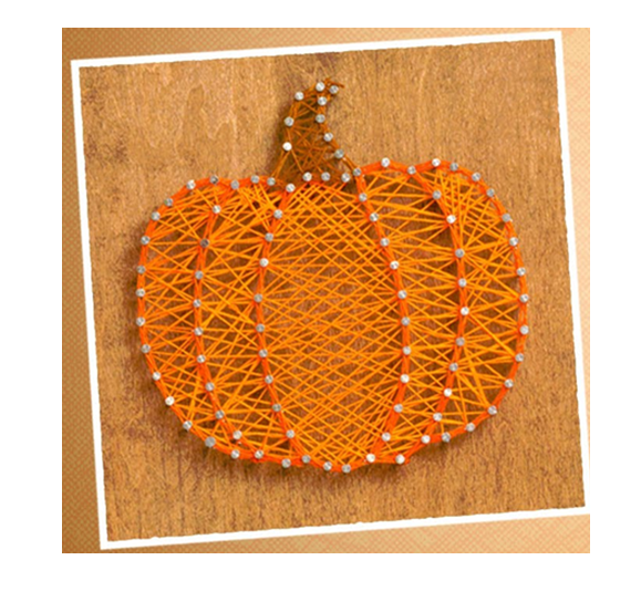 Image of pumpkin string art