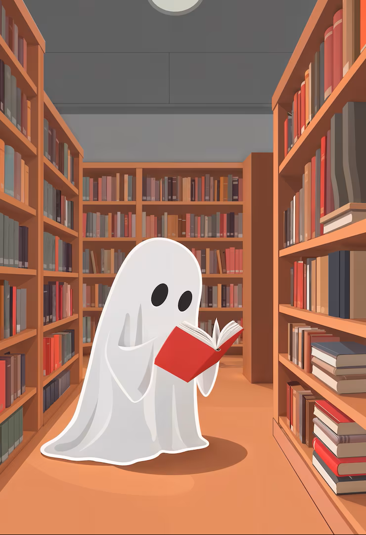 Image of ghost in library