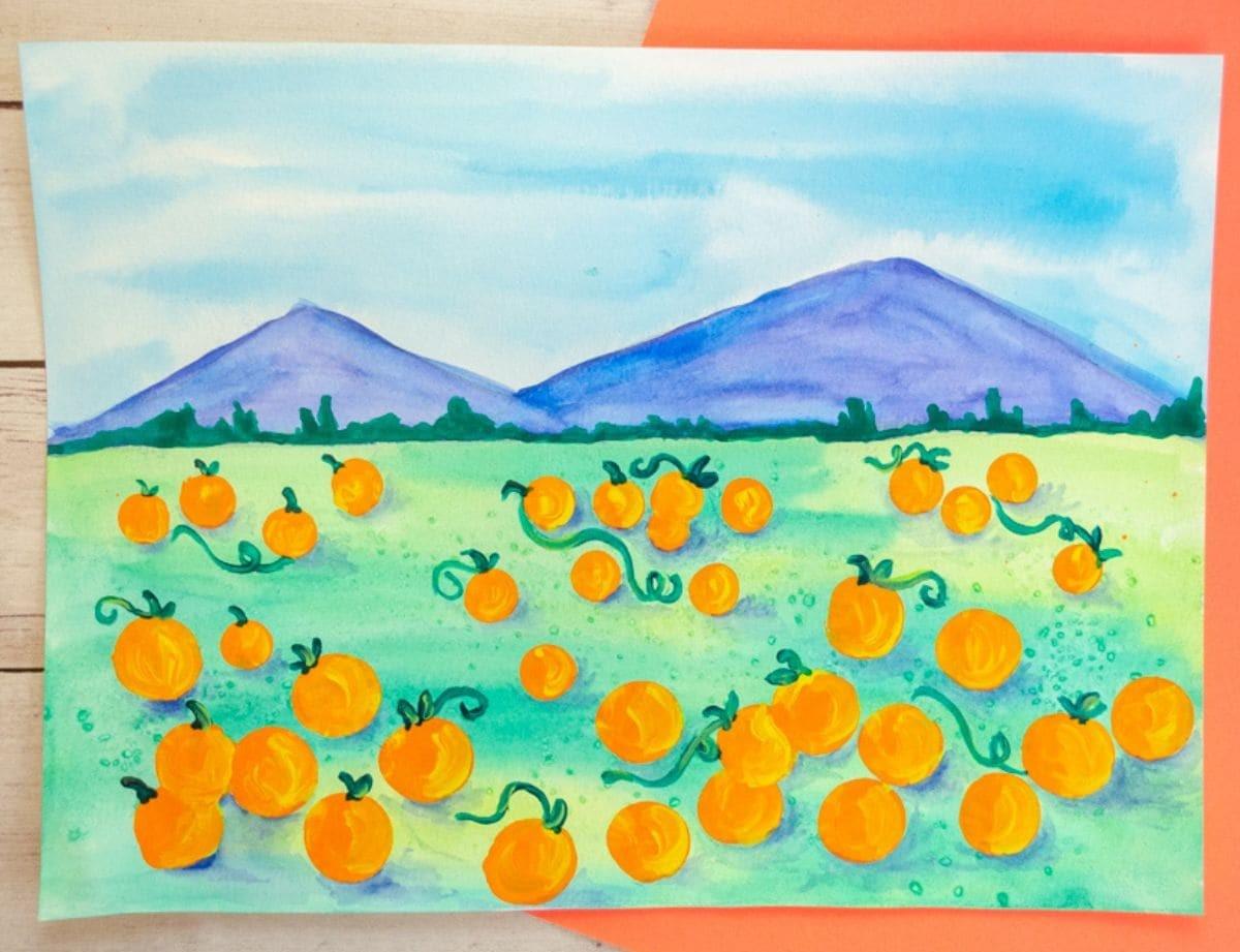 Image of pumpkin patch painting